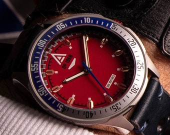 Automotive Watch: Nº 1968 Red by WT Author Watch Co.