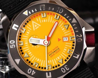 British Dive Watch: Nº 1973 Yellow by WT Author Watch Co.