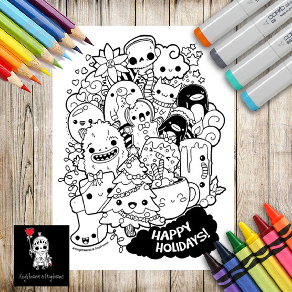 Christmas Doodle Coloring Page Cute Coloring Page For Kids Or Etsy christmas-doodle-coloring-page-cute-coloring-page-for-kids-or-etsy