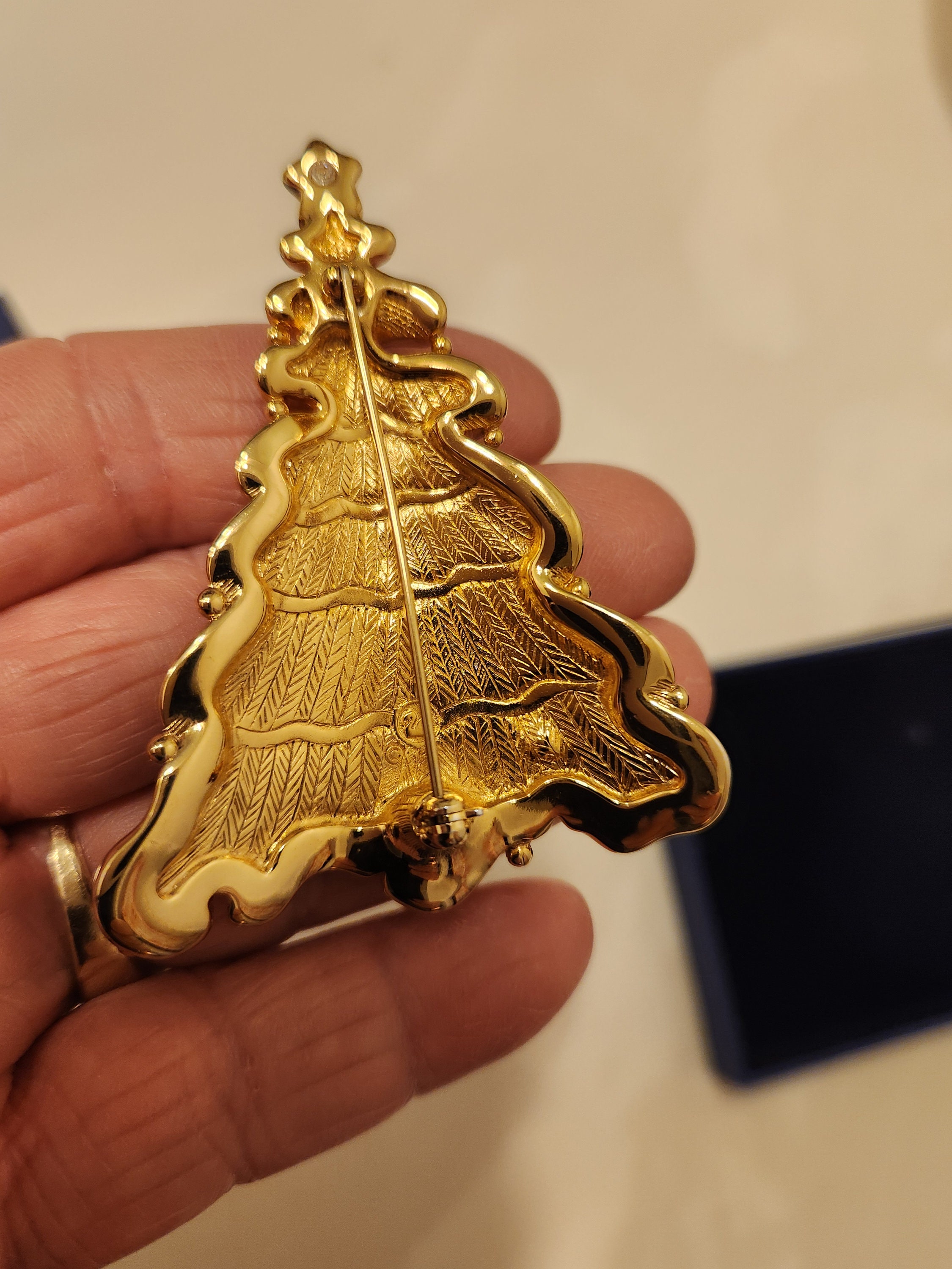 Swarovski 1997 Christmas Tree Pin, RARE Book Piece, Crystals