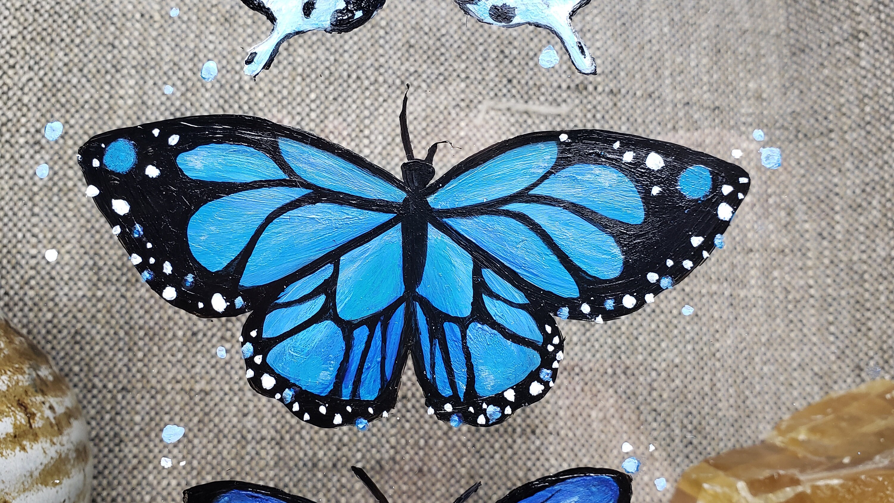 Hand Painted Butterflies on Glass Art Etsy