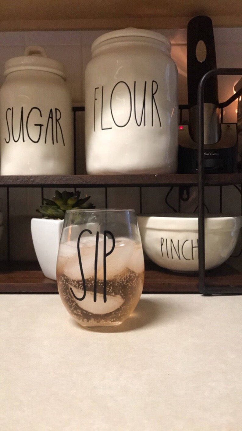 Rae Dunn Inspired Wine Glass