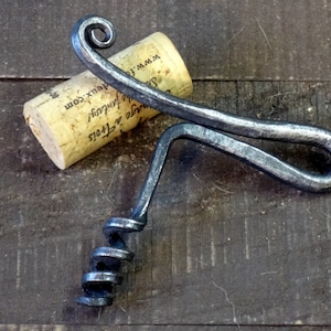 Iron Corkscrew, Forged, Christmas Gift, Wine Bottle Opener, Iron Bottle Opener, Steel Corkscrew, Birthday Gift, Hammered, Handmade