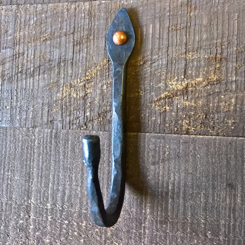 Metal Hook Wrought Iron Wall Hook Rustic Coat Hooks Steel Etsy