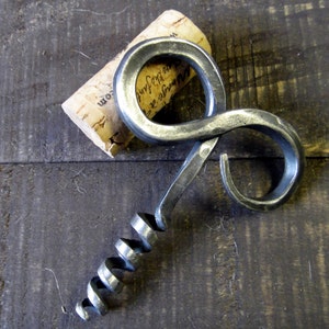 Iron Corkscrew, Forged, Wine Bottle Opener, Iron Bottle Opener, Steel Corkscrew, Birthday Gift, Hammered, Handmade, Anniversary Gift