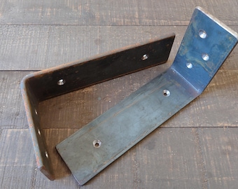 Steel L Shelf Bracket, Forged, Iron L Shelf Bracket, Kitchen Bracket, Metal Shelf L Brackets, Open Shelf, Custom Shelving, Farmhouse Rustic