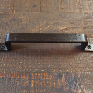 Barn Door Style Handle, Cabinet Pull, Steel Furniture Pull, Iron Handle, Industrial, Farmhouse, Drawer Pull, Kitchen Handle, Cabinet Handle