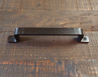 Barn Door Style Handle, Cabinet Pull, Steel Furniture Pull, Iron Handle, Industrial, Farmhouse, Drawer Pull, Kitchen Handle, Cabinet Handle