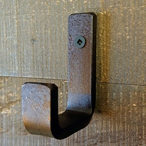 Steel Wall Hook, Metal Coat Hooks, Iron Robe Hooks, Farmhouse Hook, Bathroom Hooks, Bedroom Hooks, Towel Hook, Handmade Hook, Brass, Copper image 3