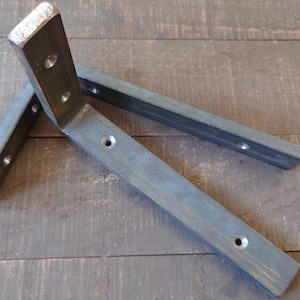 Steel L Shelf Bracket, Heavy Duty L Shelving Brackets, Farmhouse Iron Shelf Bracket, Thick Industrial Shelf Bracket, Forged Metal Bracket