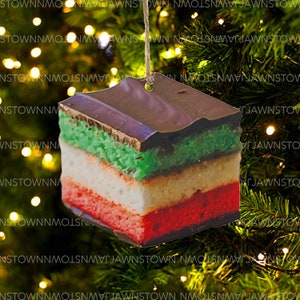 Italian Rainbow Cookie (Handmade Ornament)