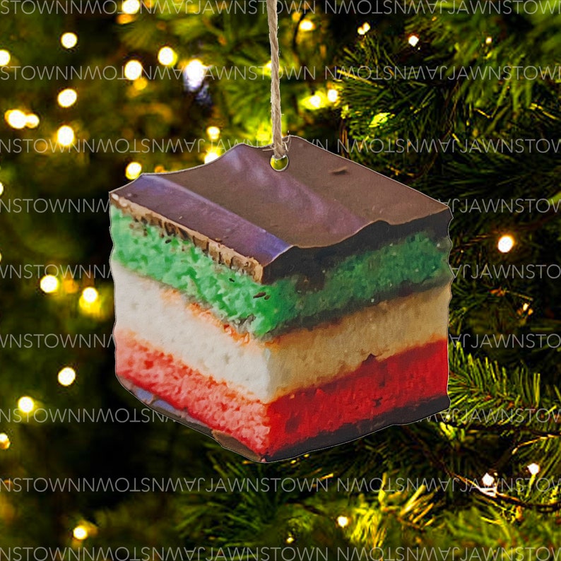 Italian Rainbow Cookie Handmade Ornament image 1