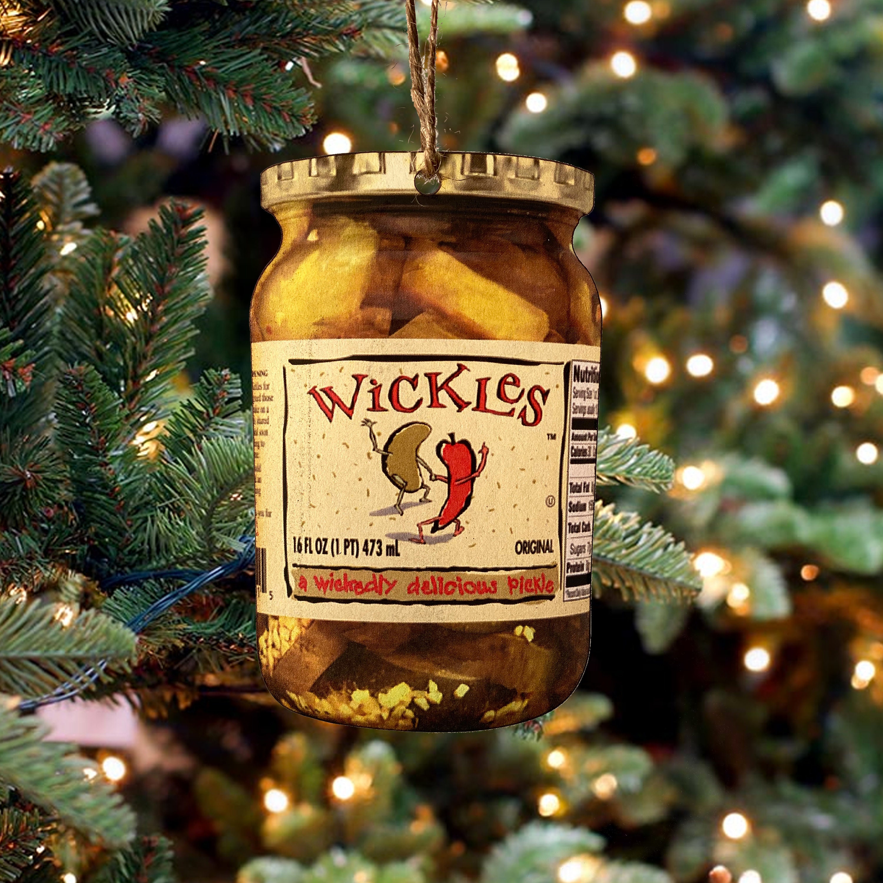 Wickles Pickles handmade Ornament 