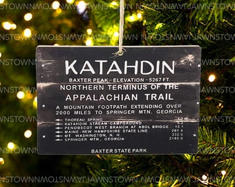 Katahdin Summit Sign Appalachian Trail (Handmade Ornament)
