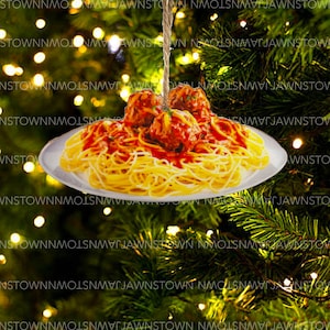 Spaghetti and Meatballs (Handmade Ornament)
