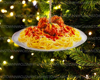 Spaghetti and Meatballs (Handmade Ornament)