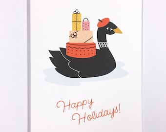 Black Swan / Holiday Greeting Card