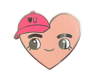Enamel Pin / Love University / Heart with Baseball Cap Pin