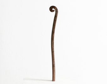 Kotsu / Nyoi / Ruyi Zen artesanal - Cetro de enseñanza del maestro, bastón / Soto, Rinzai, Chan, Son - Hecho con madera de nogal negro veteada local