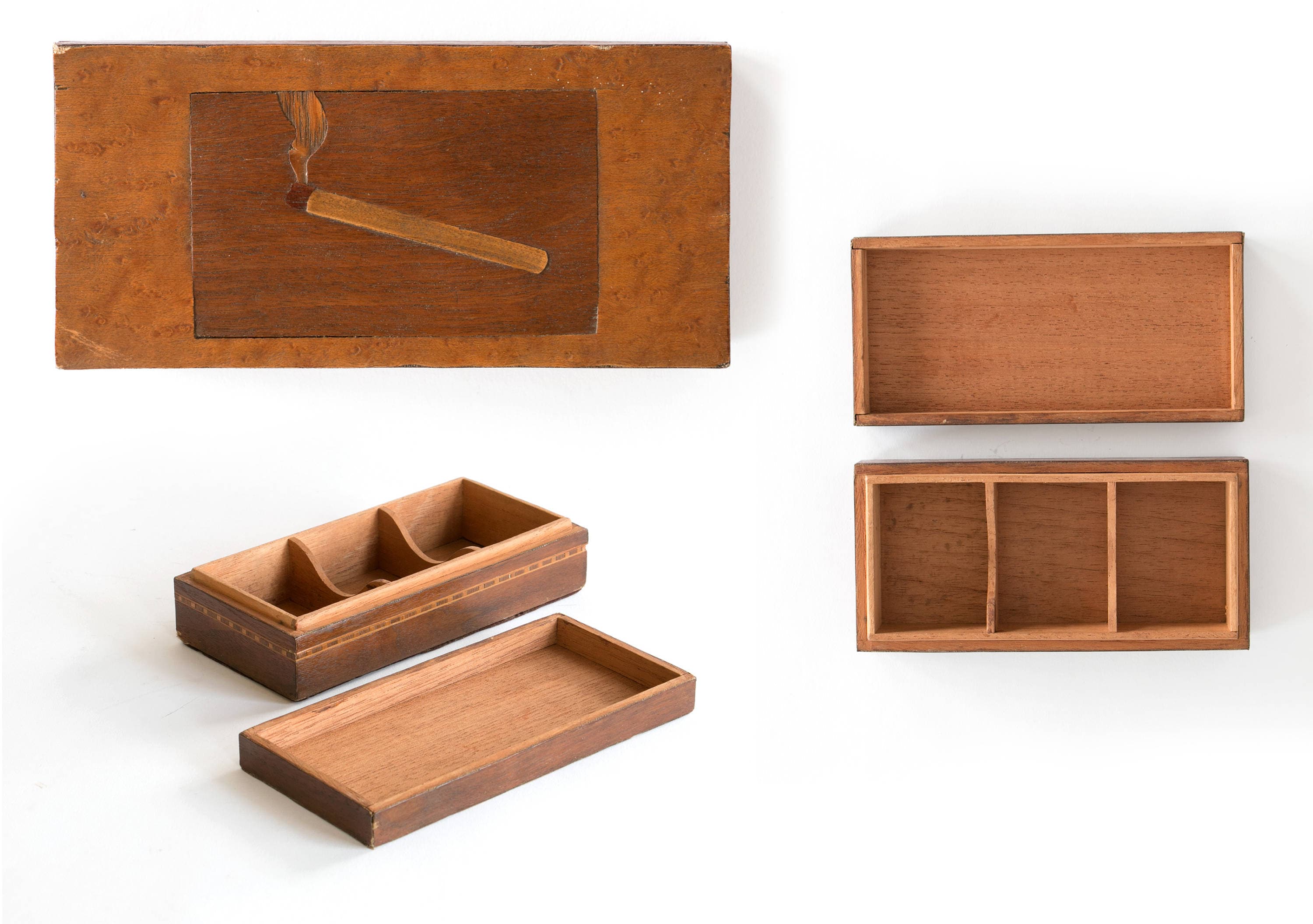 Antique 1930's Hand Carved Wooden Match Box Container // Etsy