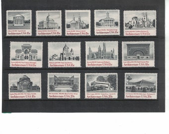 13 Diff ARCHITECTURE Famous Architects & Buildings Postage stamps Free Shipping! Your #1 source with the best prices on Vintage stamps
