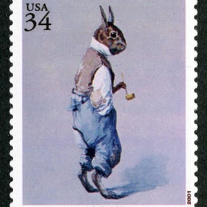 4x Arthur Frost Rabbit AMERICAN ILLUSTRATOR Artist 2001 34c Gray Unused Postage Stamp Free Shipping  #1 source Best prices on Vintage stamps