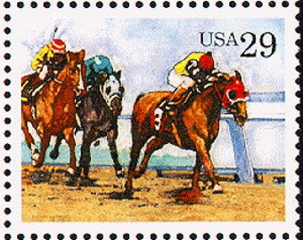 6x HORSE RACING Jockey 1993 29c Unused Vintage Postage Stamp Free Shipping!  Your #1 source with the best prices on Vintage stamps