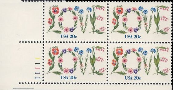 20c Floral LOVE Stamp | Pack of 20 | Unused Vintage Postage Stamps. Love in  flowers, Wedding postage, RSVPs, save the dates and thank you