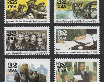 10 sellos postales antiguos sin usar de la Segunda Guerra Mundial, serie militar n.° 5, 1995, 32c. ¡Envío gratis! La mejor fuente de sellos antiguos a precios inmejorables.