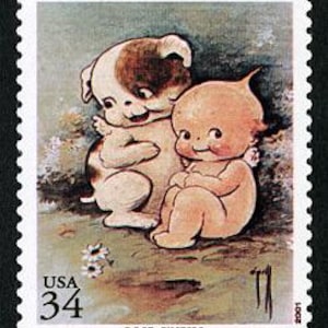 4 sellos Kewpies de Rose O'Neill, ilustradores estadounidenses, 2001, 34 centavos, sin usar. Envío gratuito. Número 1. Los mejores precios en sellos antiguos.