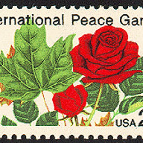 10x ROSES International Peace Garden 1982 20c Unused Vintage Postage.Nice for Wedding Invitations.FreeShipping #1 Source for Vintage Postage