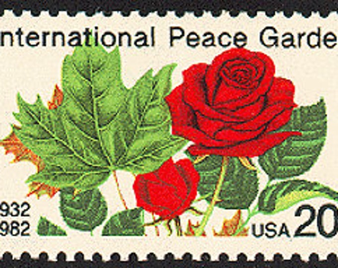 10x RED ROSES International Peace Garden 1982 20c Unused Postage Stamp ...