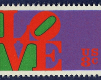 15 sellos postales vintage LOVE Robert Indiana 1973 de 8 centavos, sin usar. Invitaciones de boda. ¡Envío gratis! Los mejores precios en sellos vintage.