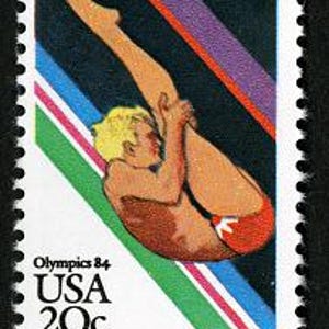 10x DIVING 1984 20セントヴィンテージ郵便切手。送料無料
