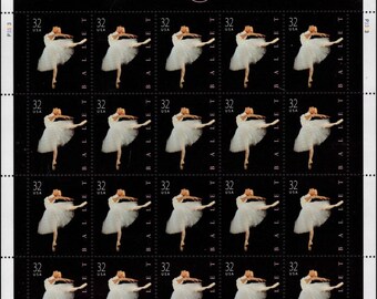 6x BALLET BALLERINA Dancing 1998 32c Black Unused Postage Stamp