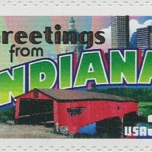 5x INDIANA 2002 34c Selo postal vintage não utilizado. Saudações da série América Frete Grátis! Fonte nº 1. Melhores preços em selos vintage