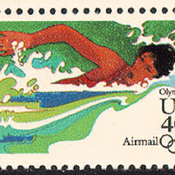 5x SWIMMING OLYMPICS 1983 40c Unused Vintage Postage Stamp Free Shipping!  Your #1 source with the best prices on Vintage stamps