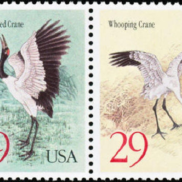 6x CRANES Rare Birds 2 Diff 1994 29c Green Yellow Unused Postage stamps. Free Shipping!  #1 source with the best prices on Vintage stamps