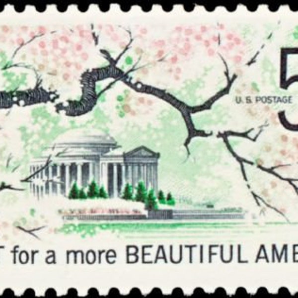 12x CHERRY BLOSSOMs Plant America Washington DC Wedding 1966 5c Unused Postage Stamp Free Shipping! #1 source Best prices on Vintage stamps