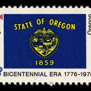 10x OREGON FLAG Portland Eugene Salem Gresham Hillsboro 1976 13c Unused Postage Stamp  Free Shipping #1 source Best prices on Vintage stamps