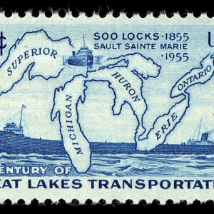 20x GREAT LAKES SOO LOCKs Michigan U P St Lawrence 1955 3c Blue Unused Postage Stamp Free Shipping! #1 Source Best prices on Vintage stamps