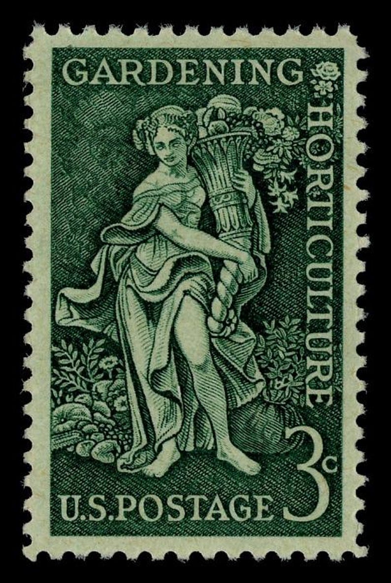 8 x JARDINAGE & HORTICULTURE Bountiful Earth Botanical 1958 3c vert timbre-poste non utilisé Livraison gratuite #1 Meilleur prix timbres vintage image 3