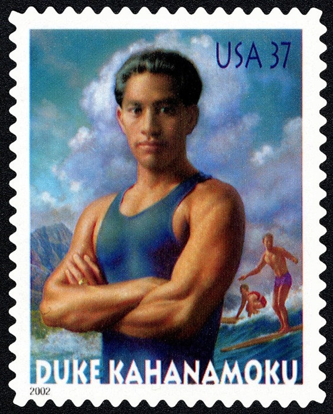 DUKE KAHANAMOKU 切手シート 額装品 美術品・アンティーク・コレクション DUKE KAHANAMOKU 切手シート 額装品