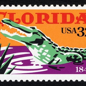 6x FLORIDA Alligators Everglades Orlando Miami Tampa 1995 32c Unused Postage Stamp Free Shipping! #1 source Best prices on Vintage stamps