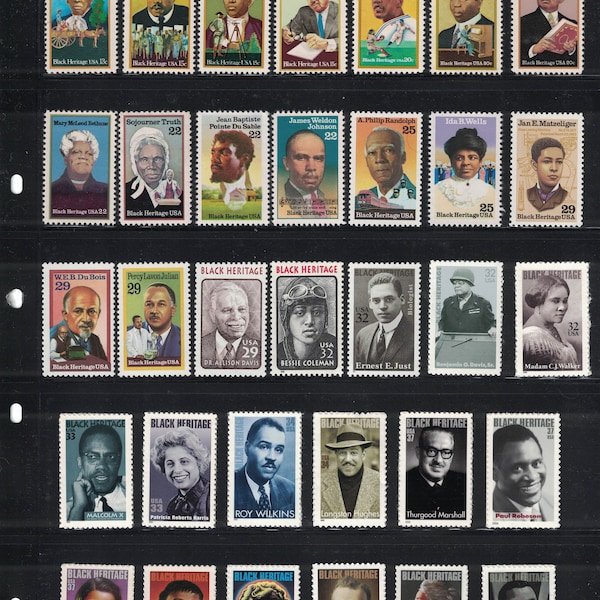33 Diff BLACK HERITAGE African American History Unused Postage Stamps  Free Shipping! Your #1 source. Best prices on Vintage stamps