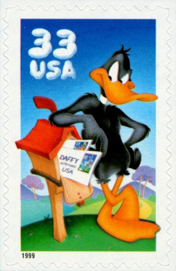 6x ダフィーダック 漫画アニメーション 1999 33c 未使用郵便切手 送料
