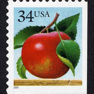 6x RED APPLE Fruits 2001 34c Unused Postage Stamp Free Shipping! #1 Source Best prices on Vintage stamps