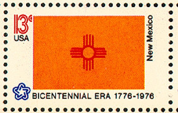 13c New Mexico State Flag Stamps .. Vintage Unused US Postage