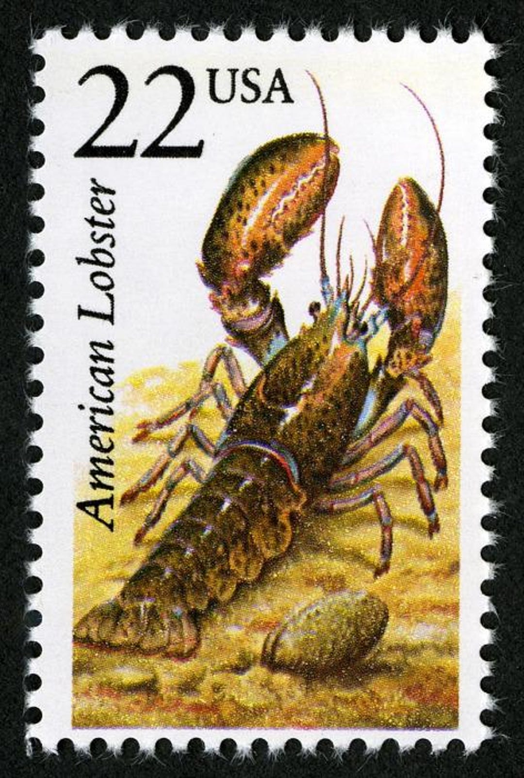 1987年 22セント 未使用ヴィンテージ切手（ロブスター）5枚セット