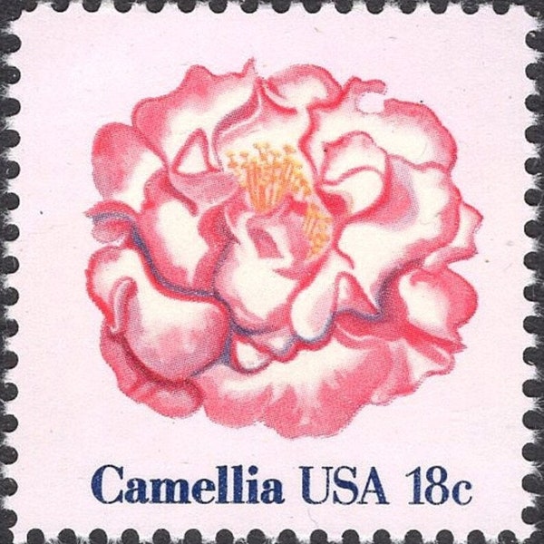 5x CAMELLIA Pink FLOWERS Wedding Invitations 1981 18c Unused Postage Stamp Free Shipping! #1 Source  Best Prices for Vintage Stamps